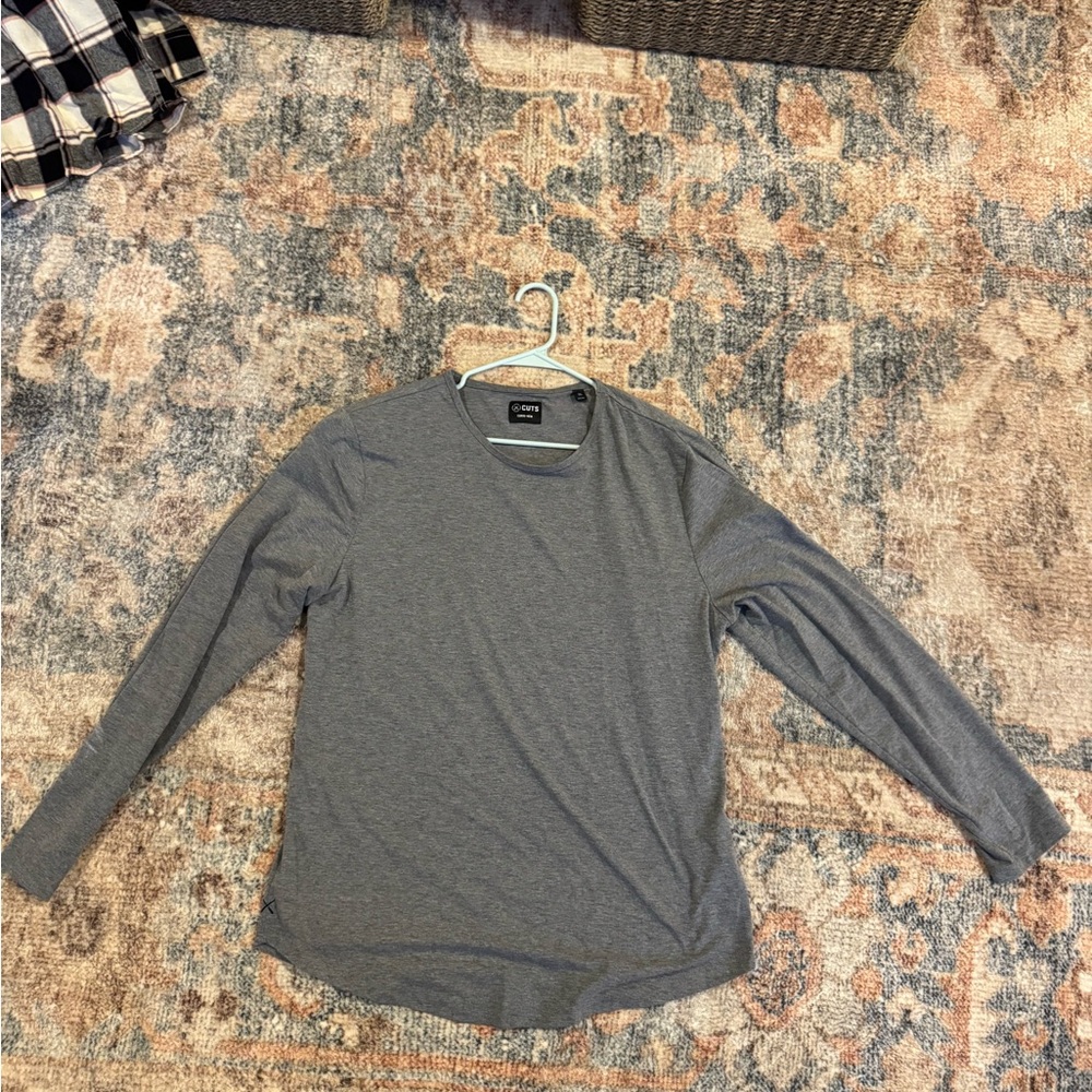 Cuts Gray Long Sleeve Shirt